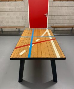 sportvloertafel met originele belijning