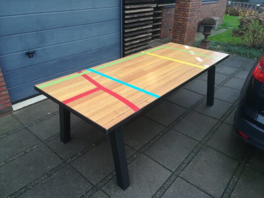 Sportvloertafel met originele belijning