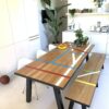 Sportvloertafel met zwart stalen rand