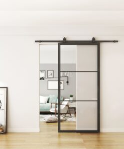 zwart stalen loftdeur 3 vlaks