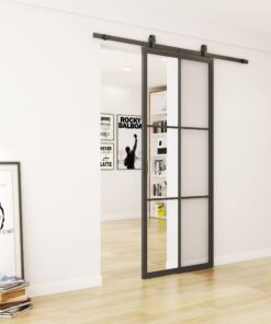 zwart stalen loftdeur 6 vlaks