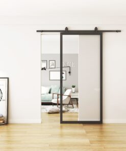 zwart stalen loftdeur 1 vlaks