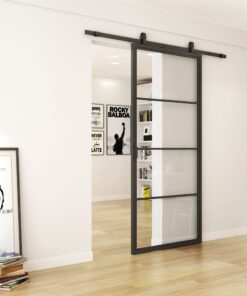 zwart stalen loftdeur 4 vlaks