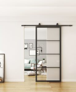 zwart stalen loftdeur 4 vlaks